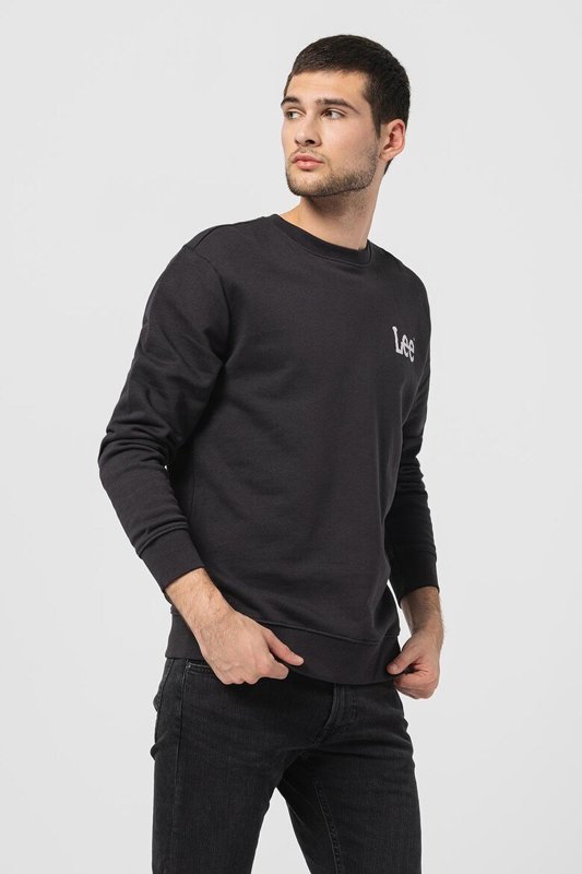 LEE WOBBLY SWS MĘSKA BLUZA LOGO WASHED BLACK L81MRYON