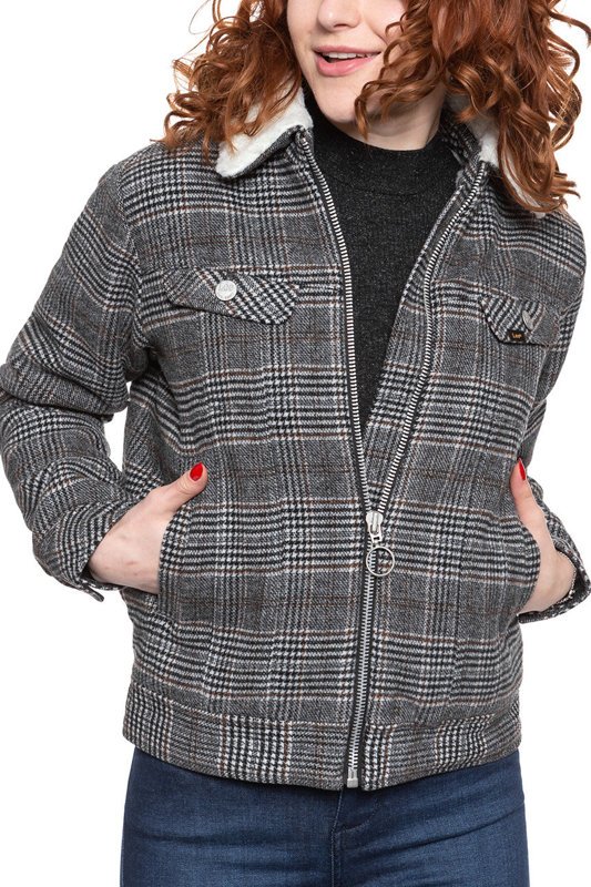 LEE WOOL CHECK SHERPA JK KHAKI L56XVLMH