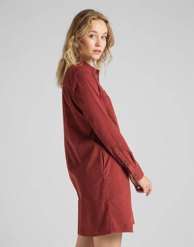 LEE WORKSHIRT DRESS DAMSKA SUKIENKA KOSZULOWA RED OCHRE L50SMROE