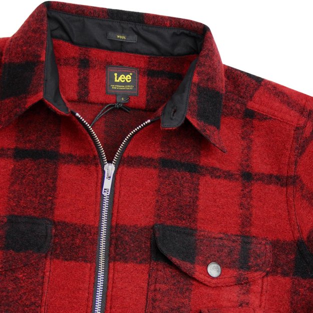 LEE Wool Zip Overshirt  BRIGHT RED L67LVRKG