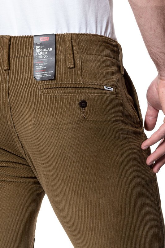 LEVI’S 502 REGULAR TAPER MĘSKIE SPODNIE SZTRUKSOWE SZTRUKS BROWN 521630008