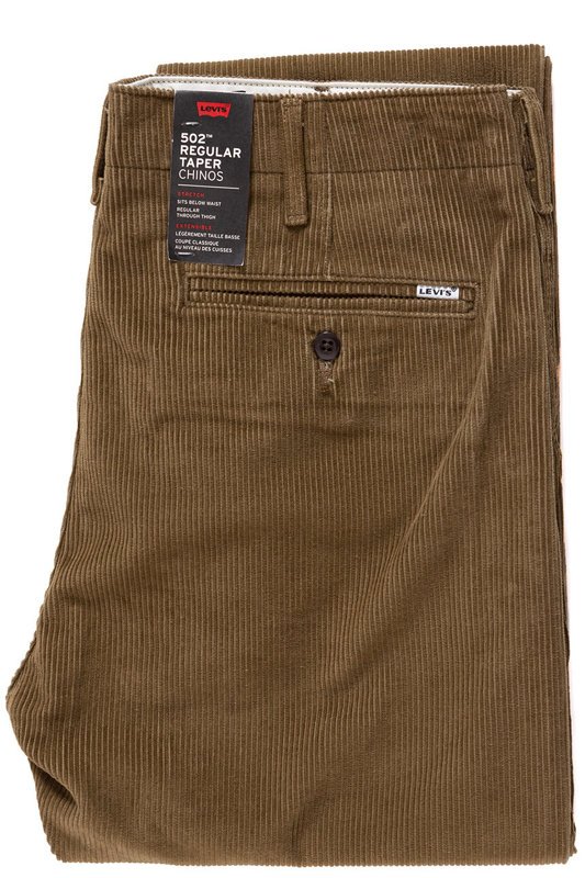 LEVI’S 502 REGULAR TAPER MĘSKIE SPODNIE SZTRUKSOWE SZTRUKS BROWN 521630008