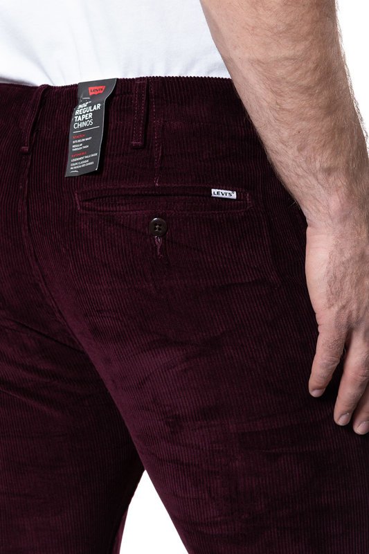 LEVI’S 502 REGULAR TAPER MĘSKIE SPODNIE SZTRUKSOWE SZTRUKS RED 521630010