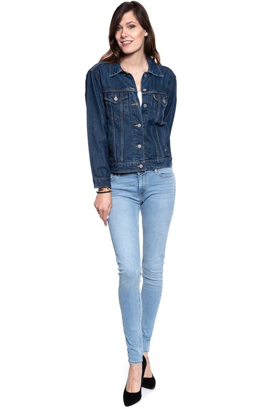 LEVI’S EX-BOYFRIEND TRUCKER DAMSKA KURTKA JEANSOWA JEANS DŻINSOWA PEANUTS 299440069