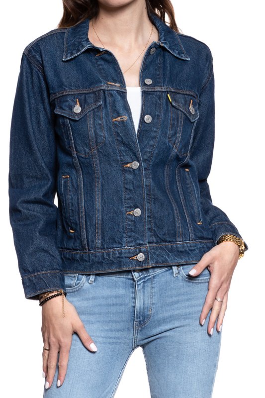 LEVI’S EX-BOYFRIEND TRUCKER DAMSKA KURTKA JEANSOWA JEANS DŻINSOWA PEANUTS 299440069