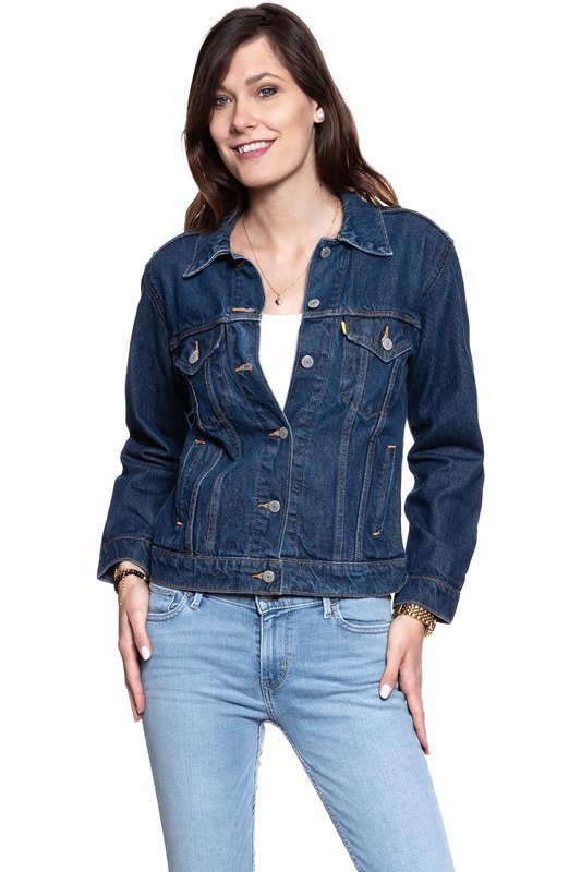 LEVI’S EX-BOYFRIEND TRUCKER DAMSKA KURTKA JEANSOWA JEANS DŻINSOWA PEANUTS 299440069