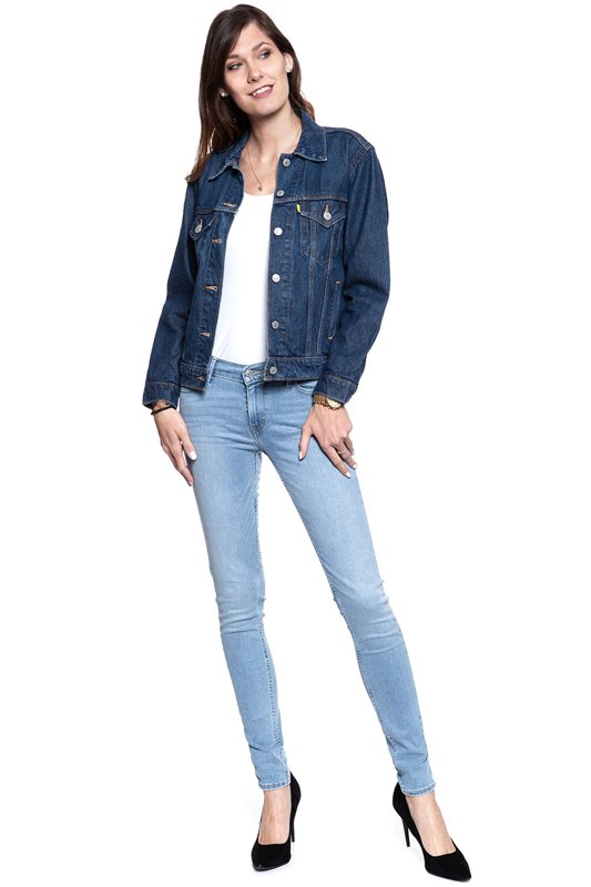 LEVI’S EX-BOYFRIEND TRUCKER DAMSKA KURTKA JEANSOWA JEANS DŻINSOWA PEANUTS 299440069