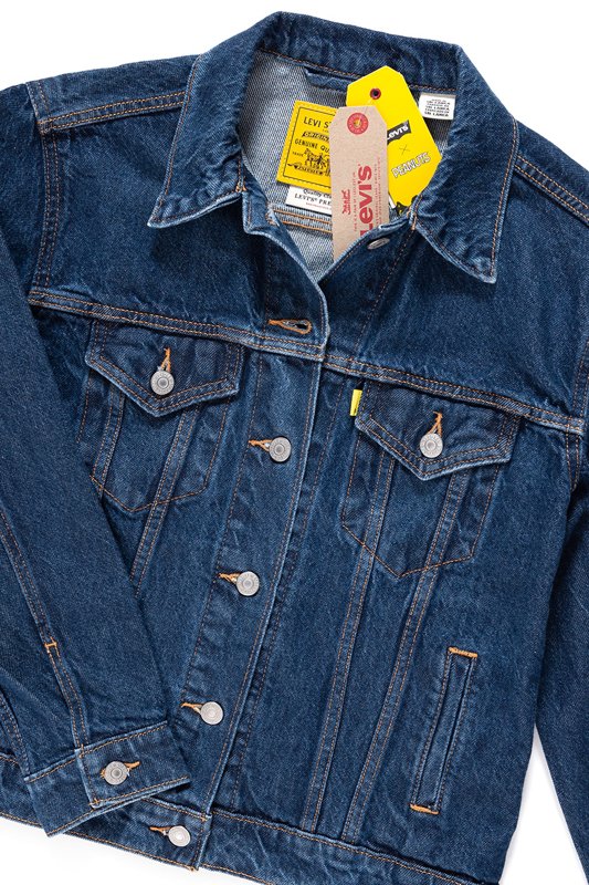 LEVI’S EX-BOYFRIEND TRUCKER DAMSKA KURTKA JEANSOWA JEANS DŻINSOWA PEANUTS 299440069