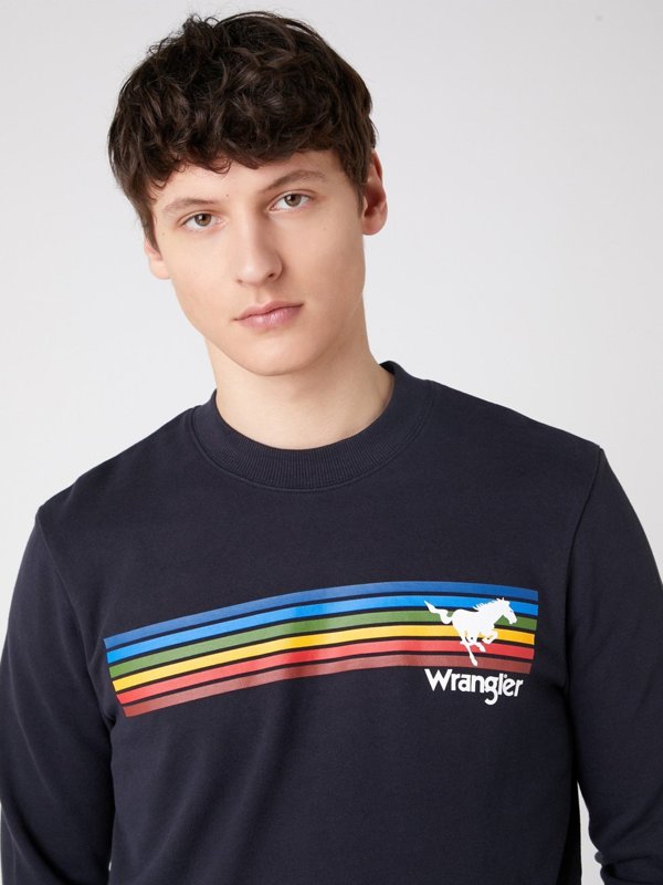 MĘSKA BLUZA WRANGLER EXPLORER SWEAT DARK NAVY W6D0HYXAE