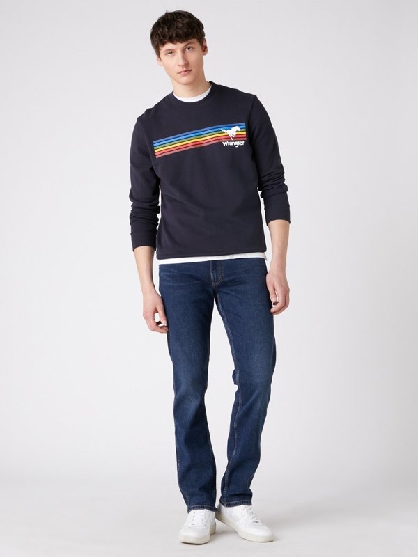 MĘSKA BLUZA WRANGLER EXPLORER SWEAT DARK NAVY W6D0HYXAE