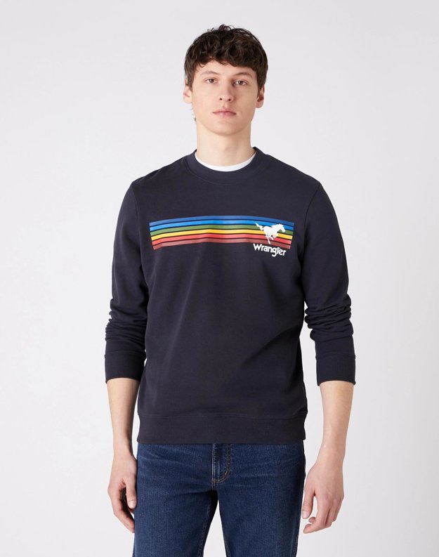 MĘSKA BLUZA WRANGLER EXPLORER SWEAT DARK NAVY W6D0HYXAE