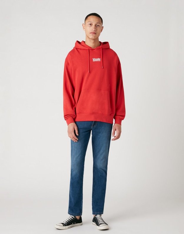 MĘSKA BLUZA WRANGLER HOODIE ROCOCCO RED W6E1HAXA4