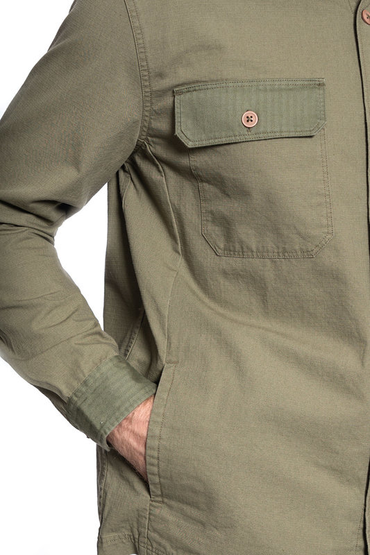 MĘSKA KOSZULA MATERIAŁOWA LEE 2PKT OVERSHIRT RELXED FIT UTILITY GREEN L67MDONG