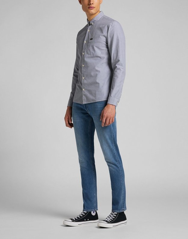 MĘSKA KOSZULA MATERIAŁOWA LEE SLIM BUTTON DOWN CLOUDBURST GREY L66XNFJE