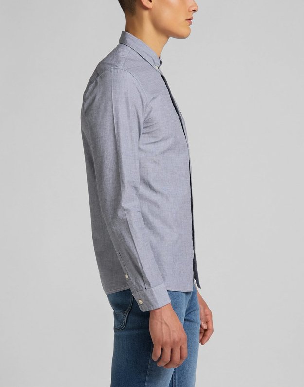 MĘSKA KOSZULA MATERIAŁOWA LEE SLIM BUTTON DOWN CLOUDBURST GREY L66XNFJE