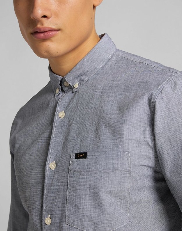 MĘSKA KOSZULA MATERIAŁOWA LEE SLIM BUTTON DOWN CLOUDBURST GREY L66XNFJE