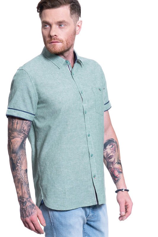 MĘSKA KOSZULA MATERIAŁOWA MUSTANG CHRIS LINEN SHIRT 1009579 6398