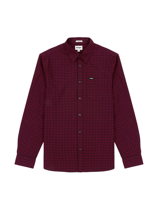 MĘSKA KOSZULA WRANGLER LS 1 PKT BUTTON DOWN RED DAHLIA 112345376