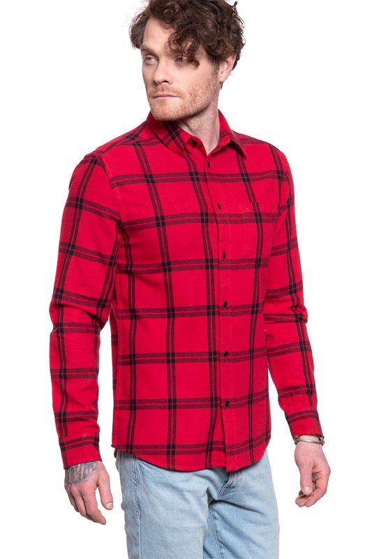 MĘSKA KOSZULA WRANGLER LS 1PKT SHIRT CRIMSON RED W5A1T2X51