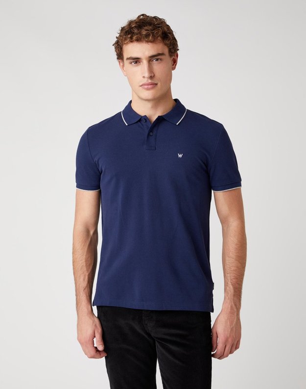 MĘSKA KOSZULKA POLO WRANGLER SS PIQUE POLO NAVY W7D5K4114