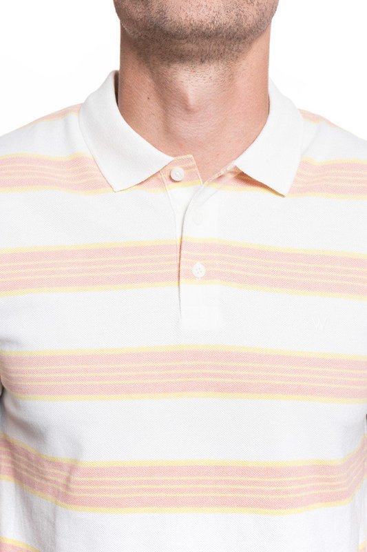 MĘSKA KOSZULKA POLO WRANGLER SS STRIPE POLO OFF WHITE W7F3K4737