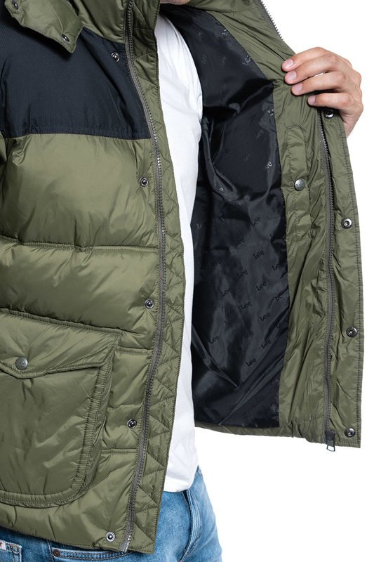 MĘSKA KURTKA ZIMOWA LEE PUFFER JACKET OLIVE GREEN L86NSZNX