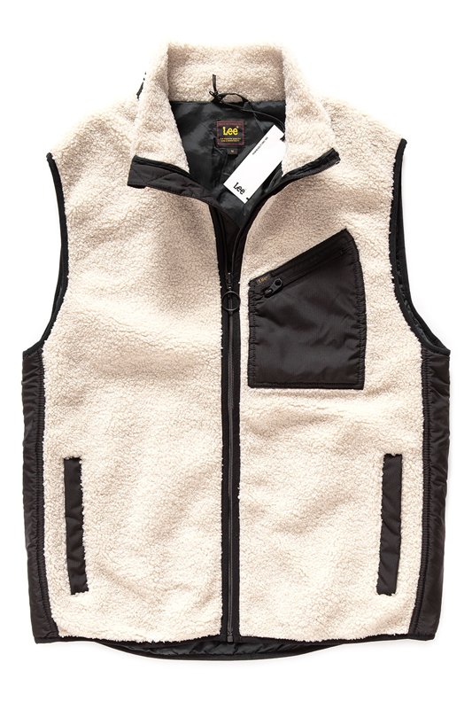 MĘSKI BEZRĘKAWNIK LEE SHERPA GILET OFF WHITE L87VVFMK