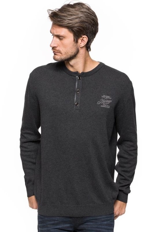 MĘSKI SWETER TOM TAILOR HENLEY WITH RIB DETAILS 3018989.00.10 COL. 2572