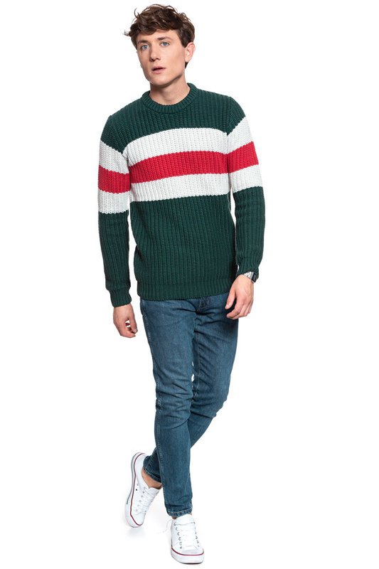 MĘSKI SWETER WRANGLER CHUNKY KNIT PINE W8A7PCG01