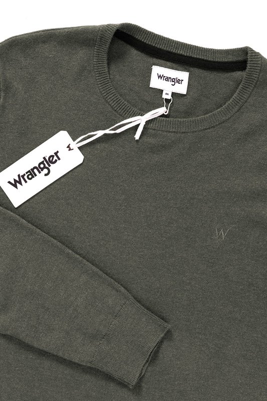 MĘSKI SWETER WRANGLER CREW KNIT DUSTY OLIVE W85672P45