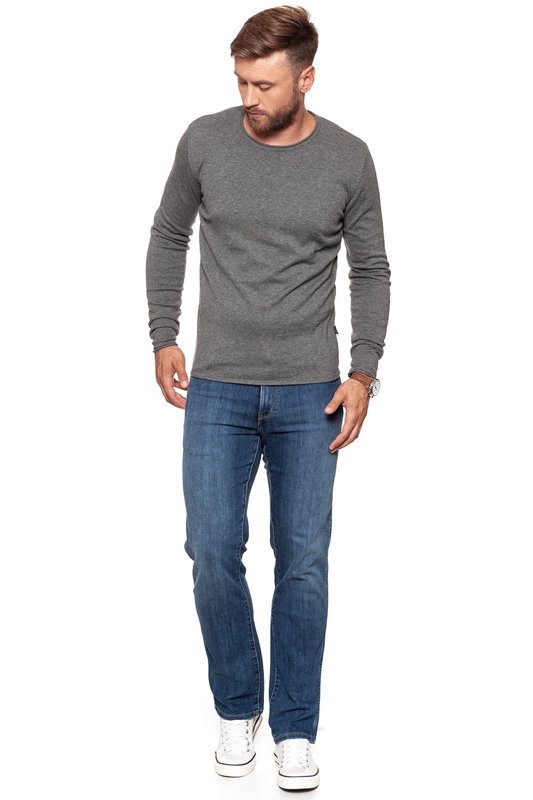 MĘSKI SWETER WRANGLER ROLL EDGE CREW GREY MARL W8624RGVB