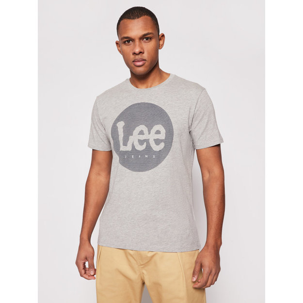 MĘSKI T-SHIRT LEE CIRCLE TEE GREY MELE  L64EFQ37