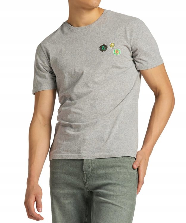 MĘSKI T-SHIRT LEE SS SUMMER LOGO GREY MELE L63LFE37