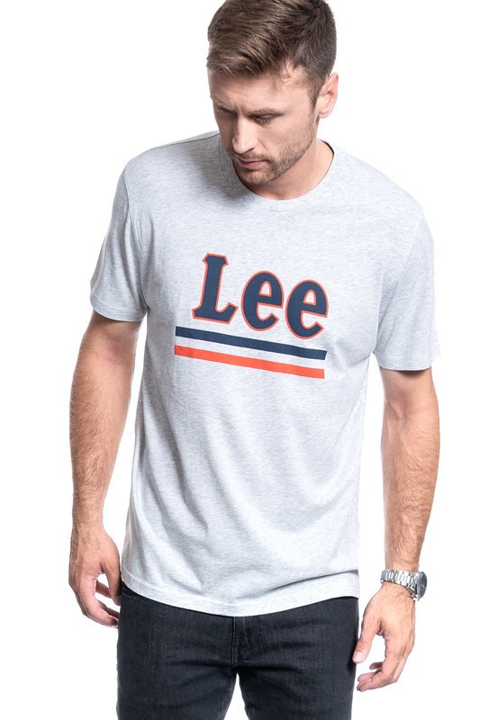 MĘSKI T-SHIRT LEE STRIPE TEE SHARP GREY MELE L64VFQ03