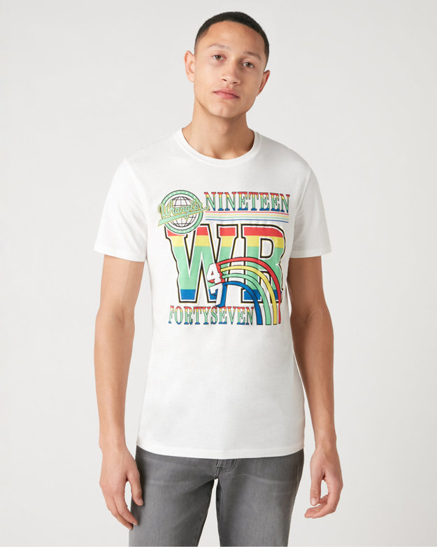 MĘSKI T-SHIRT WRANGLER SS 1947 TEE VINTAGE WHITE W7AUD3X1Y