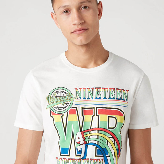 MĘSKI T-SHIRT WRANGLER SS 1947 TEE VINTAGE WHITE W7AUD3X1Y