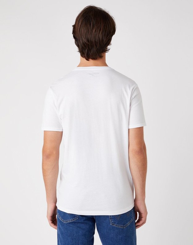 MĘSKI T-SHIRT WRANGLER SS AMERICANA TEE WHITE  W7AGD3989