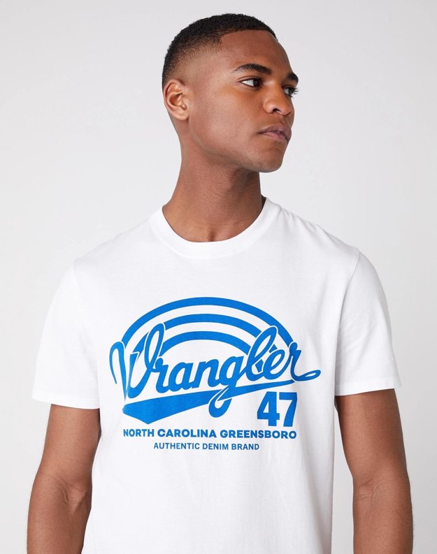 MĘSKI T-SHIRT WRANGLER SS AMERICANA TEE WHITE W7F6FK989