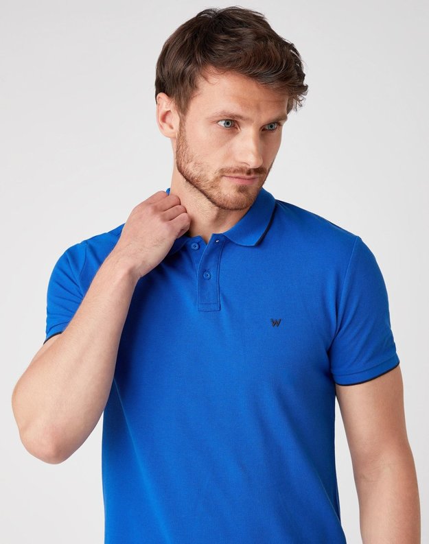 MĘSKI T-SHIRT WRANGLER SS POLO TEE WRANGLER BLUE W7D5K4X05