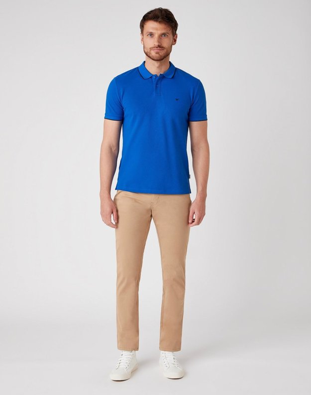 MĘSKI T-SHIRT WRANGLER SS POLO TEE WRANGLER BLUE W7D5K4X05