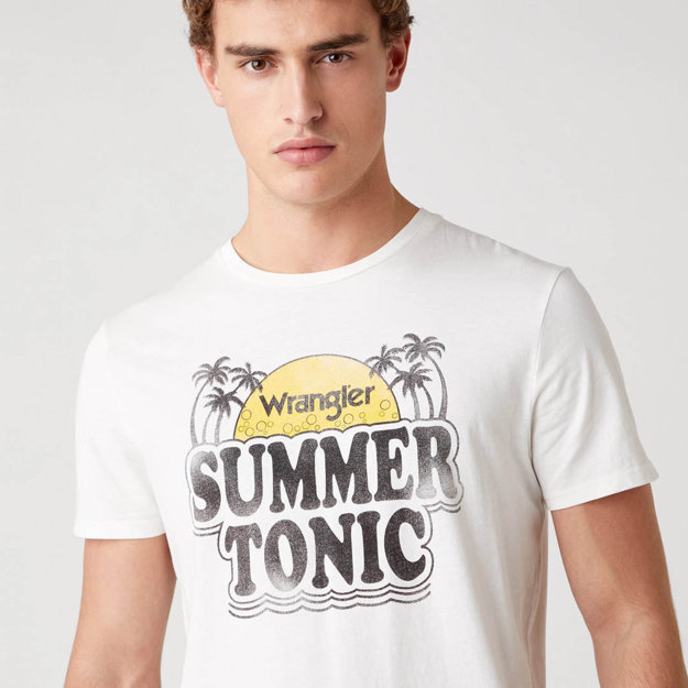 MĘSKI T-SHIRT WRANGLER SS SUMMER TEE OFF WHITE W7ATD3737