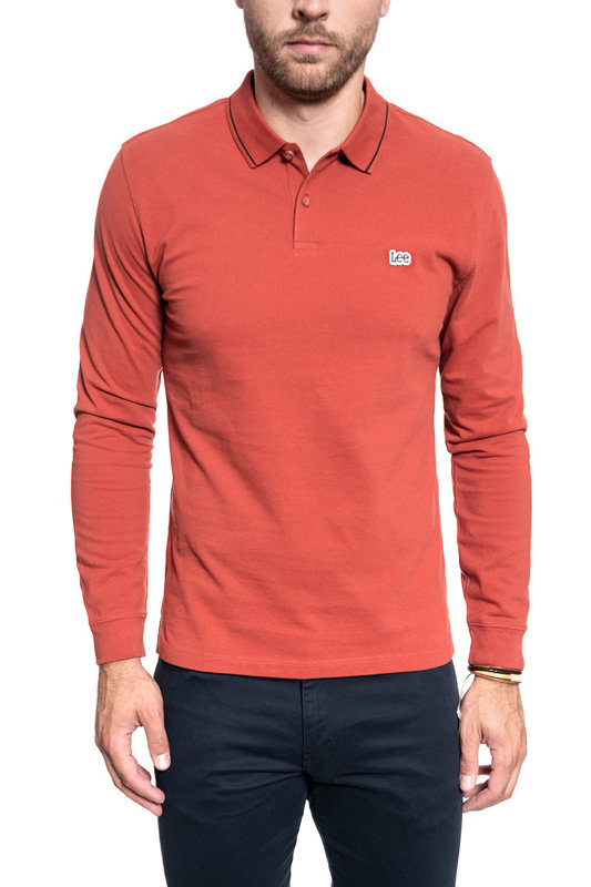 MĘSKIE POLO LEE LS PIQUE POLO RED OCHRE L61VRLOE