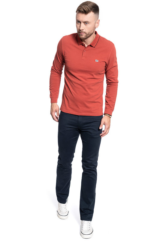 MĘSKIE POLO LEE LS PIQUE POLO RED OCHRE L61VRLOE