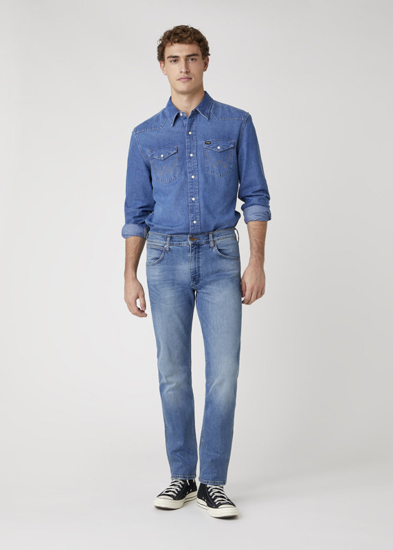 MĘSKIE SPODNIE JEANSOWE WRANGLER GREENSBORO BLUE FEVER W15QQ892