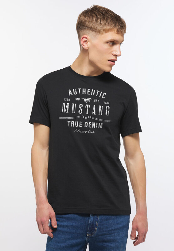 MUSTANG ALEX C PRINT MĘSKI T-SHIRT KOSZULKA NADRUK BLACK 1012768 4142