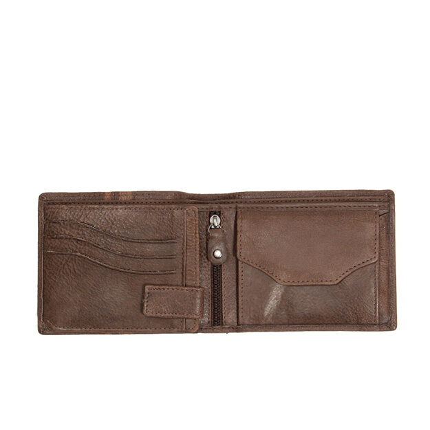 MUSTANG ASTI WALLET MĘSKI SKÓRZANY PORTFEL POJEMNY NA KARTY SKÓRA DARK BROWN 06.101076