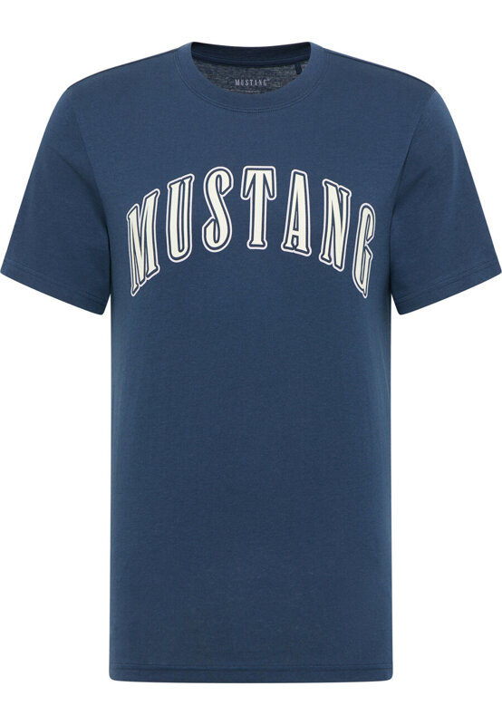 MUSTANG AUSTIN MĘSKI T-SHIRT KOSZULKA LOGO NADRUK DRESS BLUES 1014927 5334