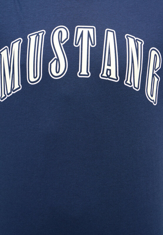 MUSTANG AUSTIN MĘSKI T-SHIRT KOSZULKA LOGO NADRUK DRESS BLUES 1014927 5334