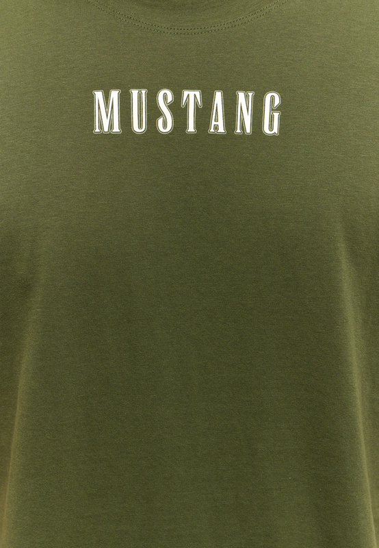 MUSTANG AUSTIN MĘSKI T-SHIRT KOSZULKA LOGO NADRUK RIFLE GREEN 1015653 6514