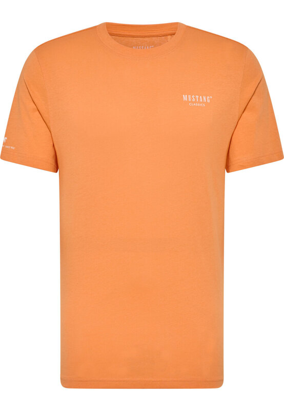 MUSTANG AUSTIN MĘSKI T-SHIRT KOSZULKA LOGO TANGERINE 1014950 7036